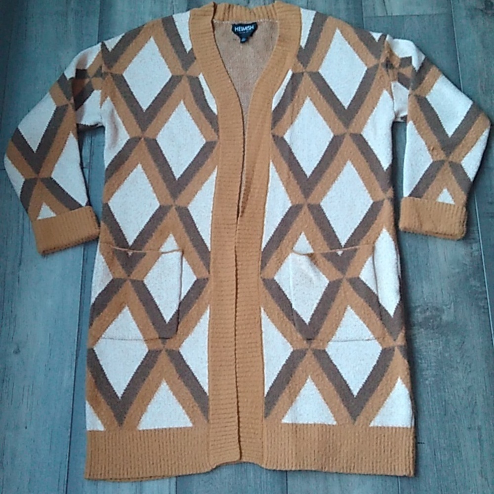 Heimish boho cardigan/shrug/sweater with pockets size M/L Southwestern design